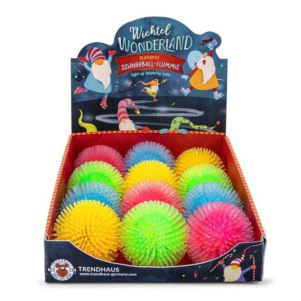 Trendhaus Pattogó hógolyó labda, színváltó piros-kék fénnyel, 4 féle