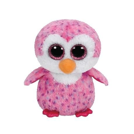 TY Plüss Beanie Boos, 15 cm - Glider rózsaszín pingvin