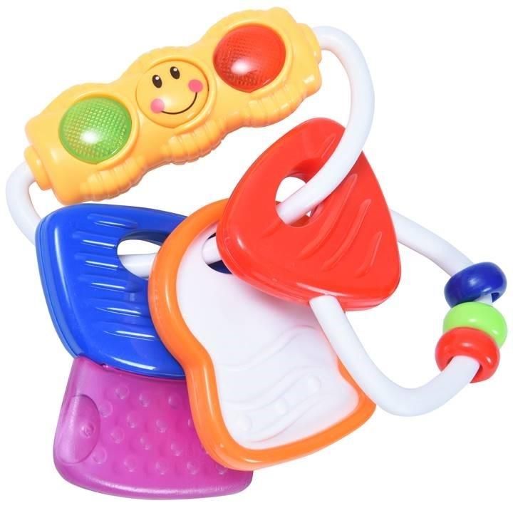 Világító és csörgő kulcsos rágóka