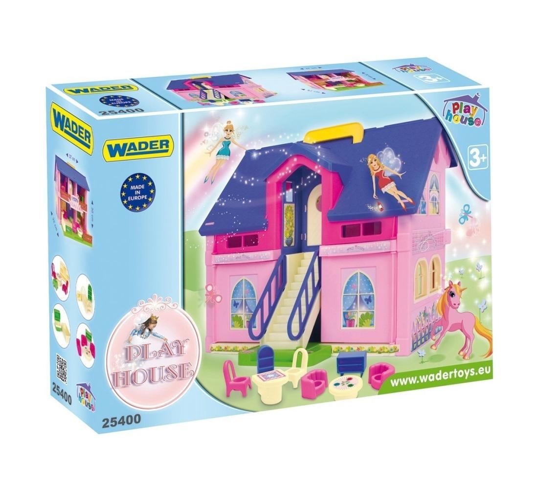 Wader 2 szintes babaház bútorokkal