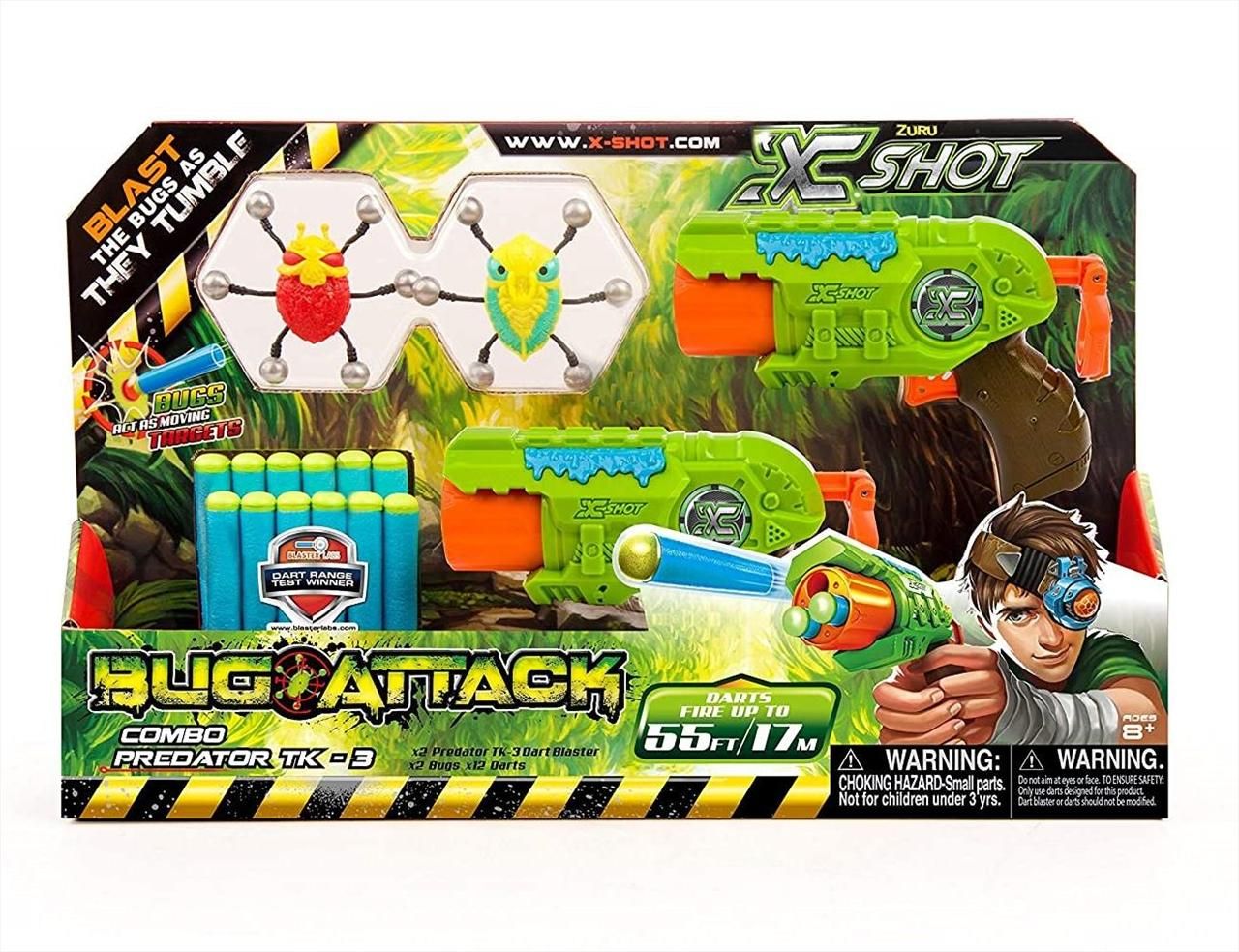 X-Shot Bogártámadás Predator TK-3 szivacslövő fegyver dupla szett