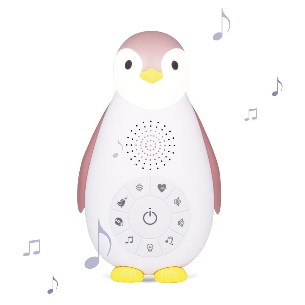 Zazu ZOE pingvin hangérzékelős music box és éjjeli fény - rózsaszín