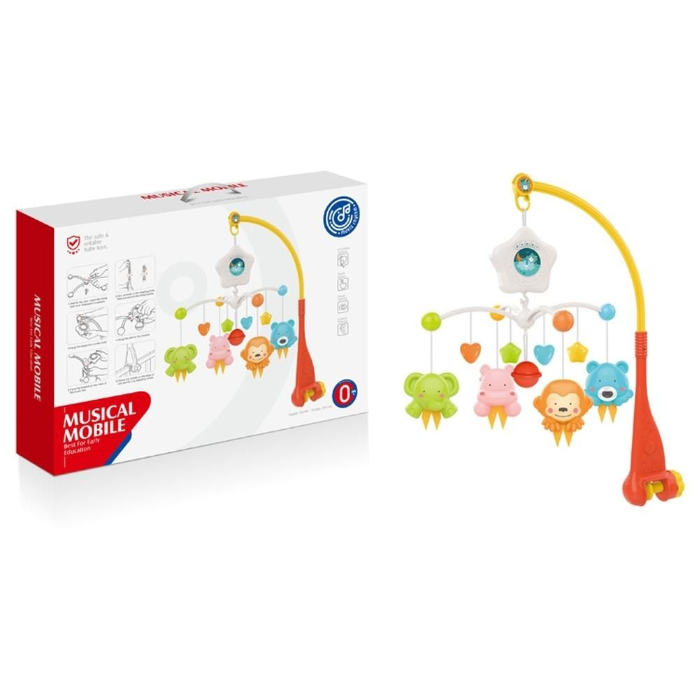 Zenélő kiságyforgó kivetítővel